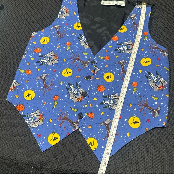 Basic Editions Halloween Suit Vest Medium Witches Pumpkins Vintage black Cat - Picture 9 of 10